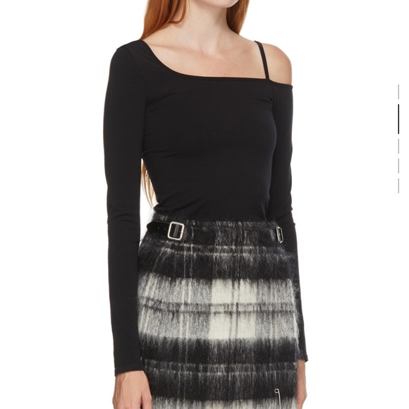 Helmet Lang black one-shoulder t-shirt - Picture 2 of 11